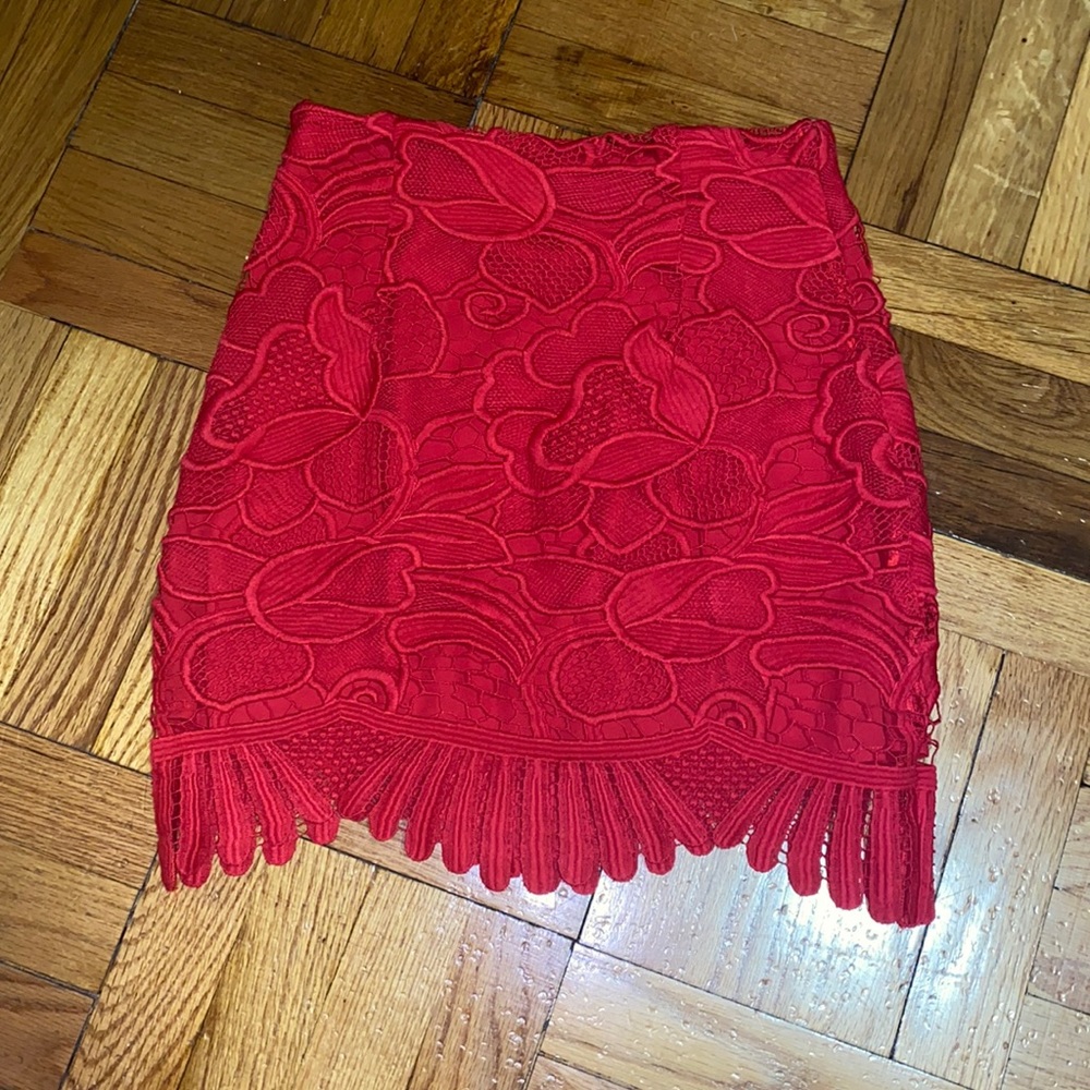 Red Lace Skirt